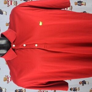 Amen Corner Master's Golf embroidered logo XL red casual preppy golf polo shirt